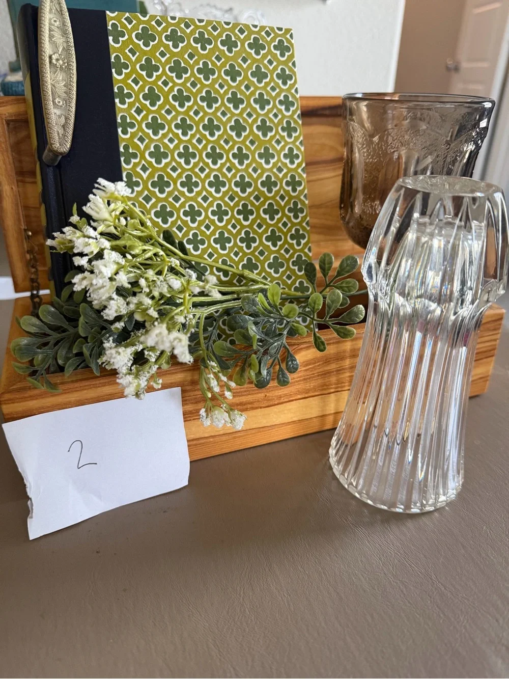 Green Vignette in decorative wood box